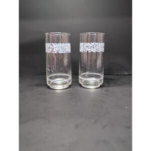 Corelle Sea & Sand Tumblers, Vintage Glasses Set Of 2, Retro Kitchenware Glasses